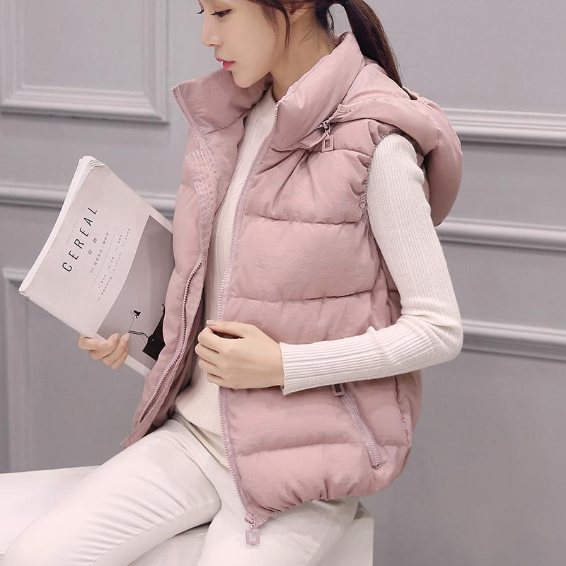 Осенне-зимний женский хлопковый жилет короткий корейский стиль тонкий пуховик хлопковая спинка