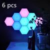 1 комплект RGB светодиодный шестигранный светильник Bluetooth для внутреннего настенного светильника с дистанционным управлением через приложение, ночник, украшение для компьютерной игровой комнаты, прикроватная тумбочка для спальни, 450/500/700 г