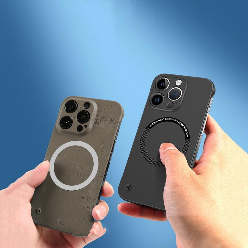 Новый жесткий поликарбонатный безрамочный магнитный чехол для iPhone 16 15 14 Pro Max 13 12 Pro Mini 16 15 14 Plus Magsafe Matte Thin Cover