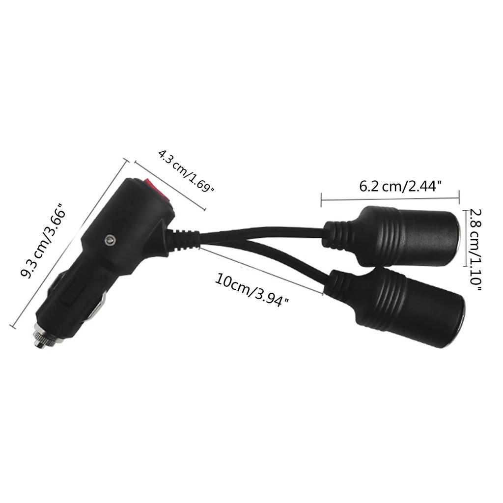 Двойной автомобильный разветвитель питания с независимым выключателем Идеально подходит для вентиляторов, зарядных устройств и других аксессуаров