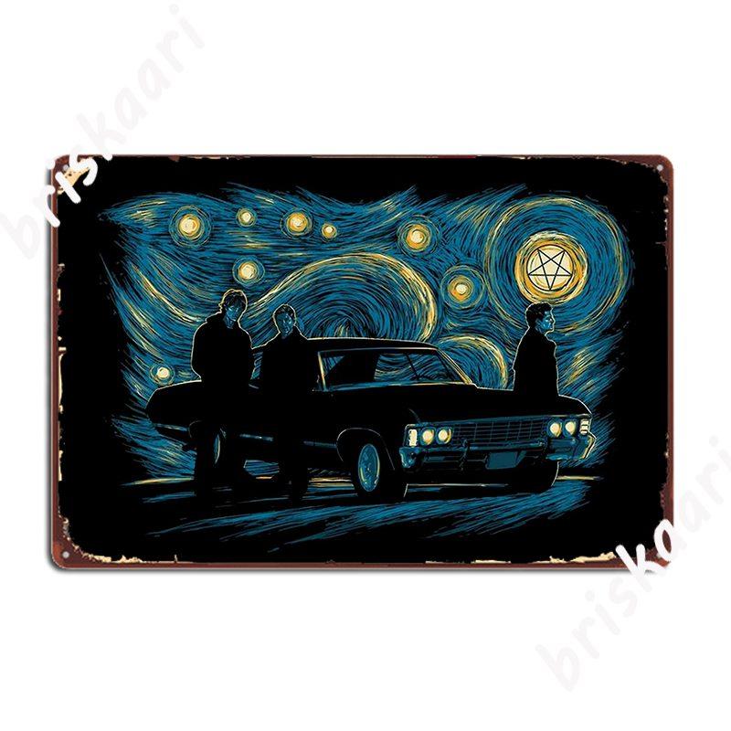 DORA Tin Sign Starry Supernatural Night Metal Plaque Poster Classic Painting Dcor Club Bar Wall Pub Tin Sign Poster