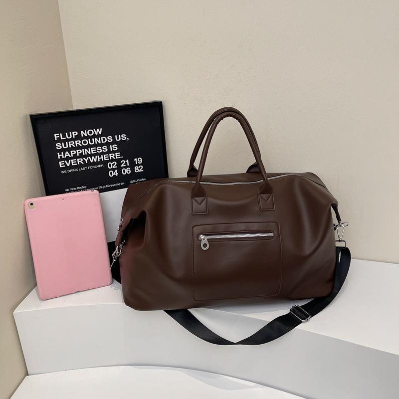 Travel Bag Short Distance Student Duffel Bag Unisex PU Shoulder Bag Waterproof Yoga Storage Bag with Dry Wet Separation