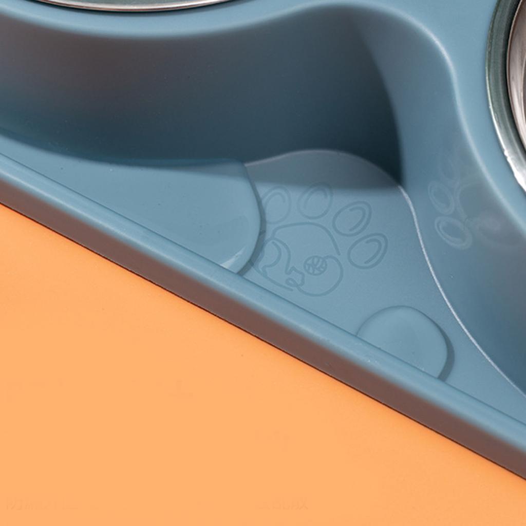 Pet Double Water Food Bowls Non Slip Stainless Steel Prevent Spill Double Dog Pet Feeding Station Fo