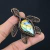 AAA + лабрадорит, драгоценный камень, медная проволока ручной работы, ювелирное изделие, подвеска в виде черепахи для женщин