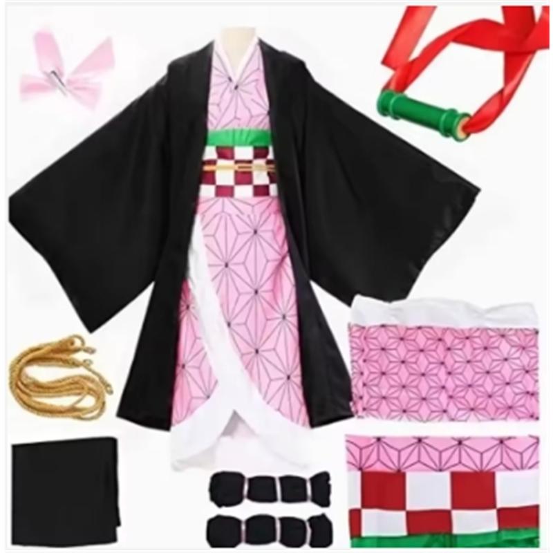 Demon Slayer Kamado Nezuko Косплей Костюм Японский Аниме Карнавал Вечеринка Взрослый Униформа Девушка Хэллоуин Костюм для Детей Дети