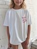 Летняя повседневная футболка с принтом букв, круглым вырезом и короткими рукавами, простая модная одежда, подходящая для летних девочек
