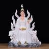 Nine-tailed Goddess, Male Female Fox, Red Nine-tailed Fox Fairy, Buddha White Marble Statue Resin Taoism Figurine Home Decor