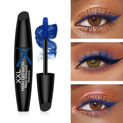 Синяя тушь для ресниц 5D шелковое волокно объем завивка удлинение ресниц наращивание фиолетовый синий белый водостойкий макияж глаз