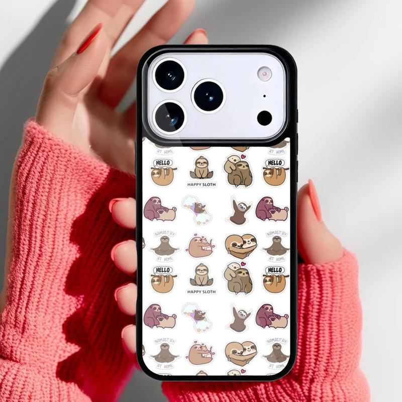 Cute Baby Sloth Phone Case for iPhone 17 16 15 14 13 Pro Max Back Cover for 12 11 Pro Coque