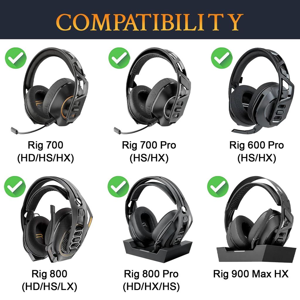 SOULWIT Сменные сетчатые амбушюры для гарнитуры Poly RIG 600 Pro/700/800/900 Max HX, Черные