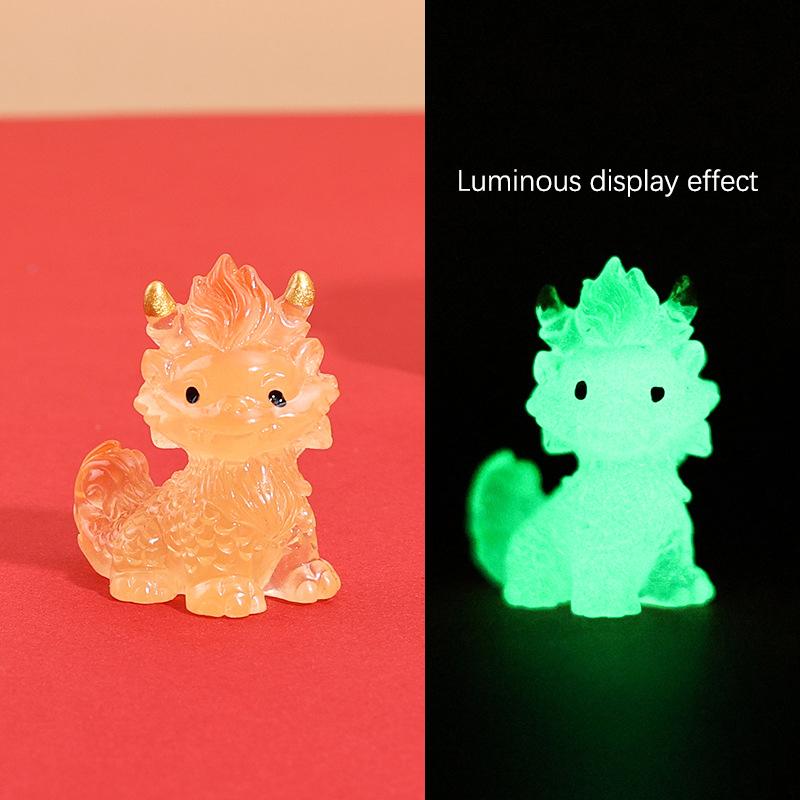 Год Дракона Luminou Dragon Kirin Dragon Микро Ландшафтные Украшения Благоприятный Зверь Кукольный Домик Декор Настольные Подарки Год