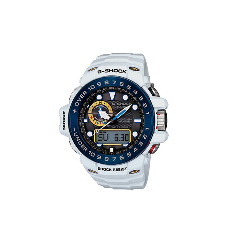 Casio G-SHOCK Серия Marine Интеллектуальный прилив Луна Светодиодная подсветка Шесть станций Радио Солар Кварцевый механизм Ремешок из смолы Японские и корейские часы GWN-1000E-8A