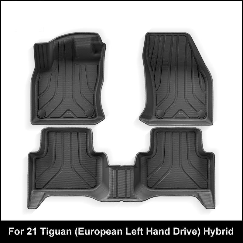 Экологичные коврики для пола и коврик в багажник из ТПЭ для 21 модели Volkswagen Tiguan Hybrid - Устойчивые к грязи