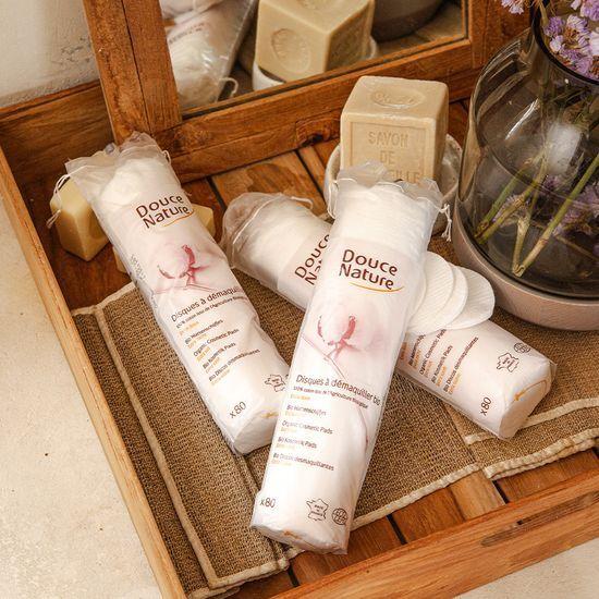 Douce Nature Organic 100% Cotton Round Cotton Pads 80 Sheets X 3