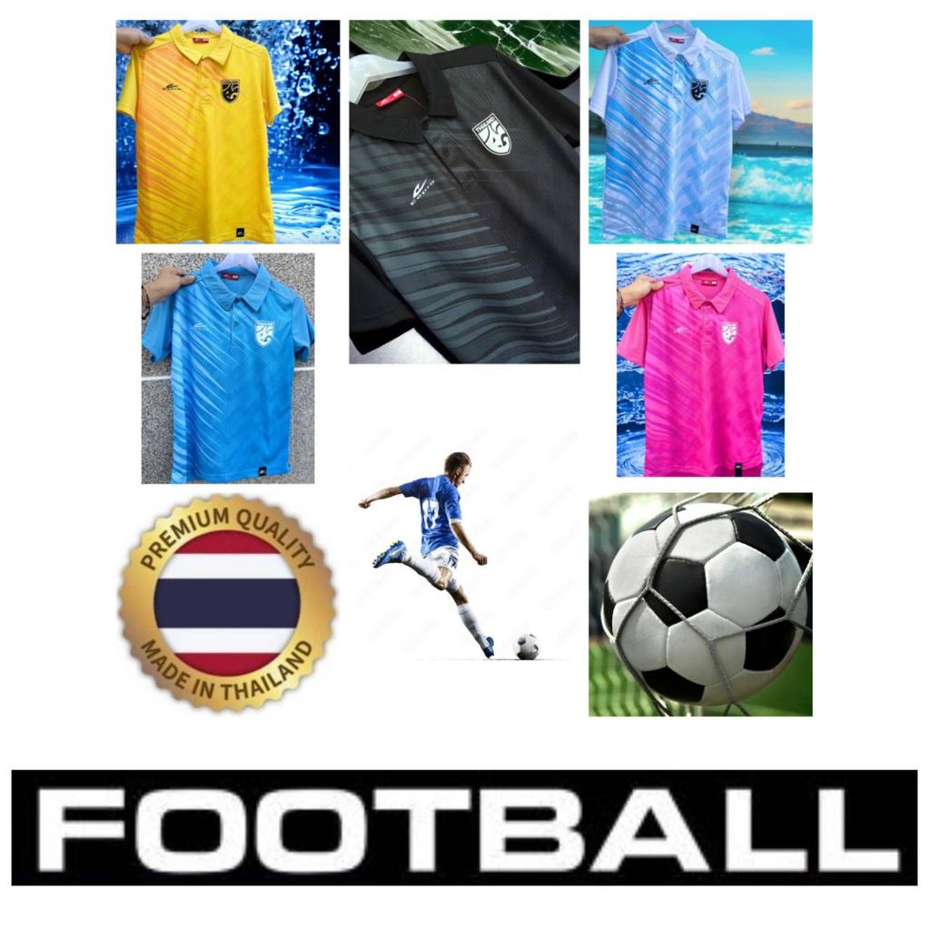 THAILAND National Football Soccer Training JERSEY Casual CHEER Print Quick Dry Shirt Polo Polyester Short Sleeve Uniform Elephant Logo Sport Outdoor
