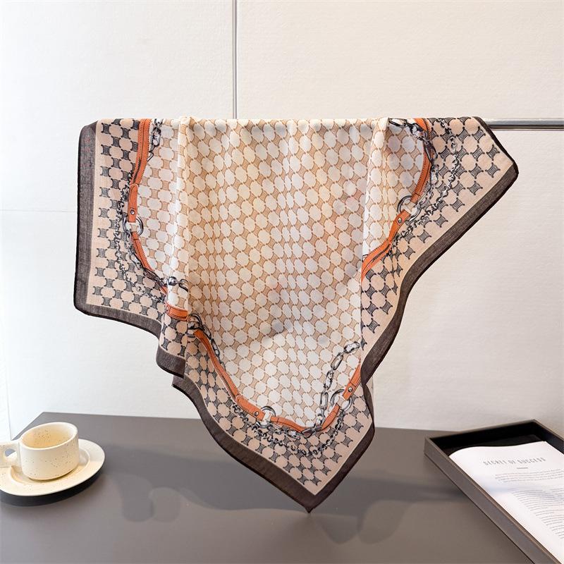 Горошек Стиль Елочка Узор Хлопок И Лен Маленький Квадратный Шарф Шелковый Шарф Имитация Бархата Головной Платок Шаль Шарф для Защиты от Солнца Женский Шарф