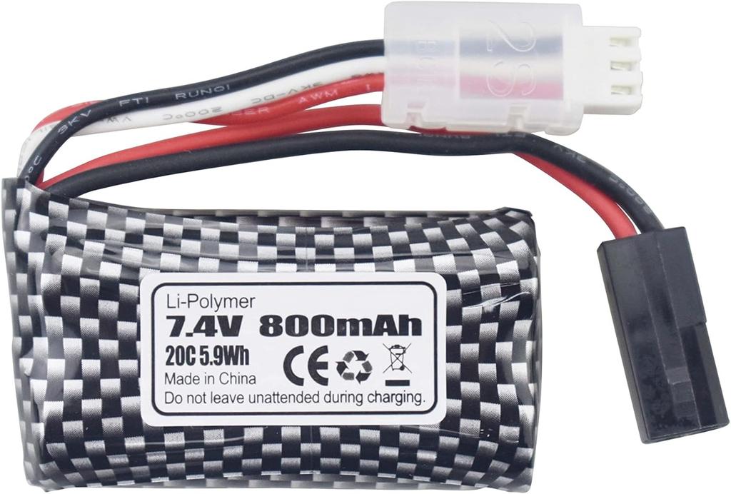 2× 7.4V 800mAh LiPo аккумулятора – Совместимы с радиоуправляемыми машинами 9130, 9135, 9136, 9137, 9138, 914 – Высокая емкость – Черный