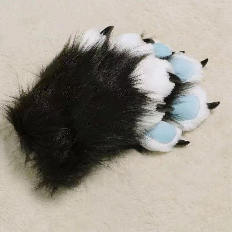 Kig Фурсьют Кигуруми Фурри Животные Когти Ногти Перчатки Косплей Костюм Розовые Носимые Лапы Животных Фурри Хэллоуин Аксессуары Реквизит