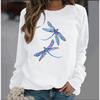 Новая женская толстовка с капюшоном European Dazzle Dragonfly Printed Crew-neck Hoodie Sweatshirt Streetwear Women Aesthetic