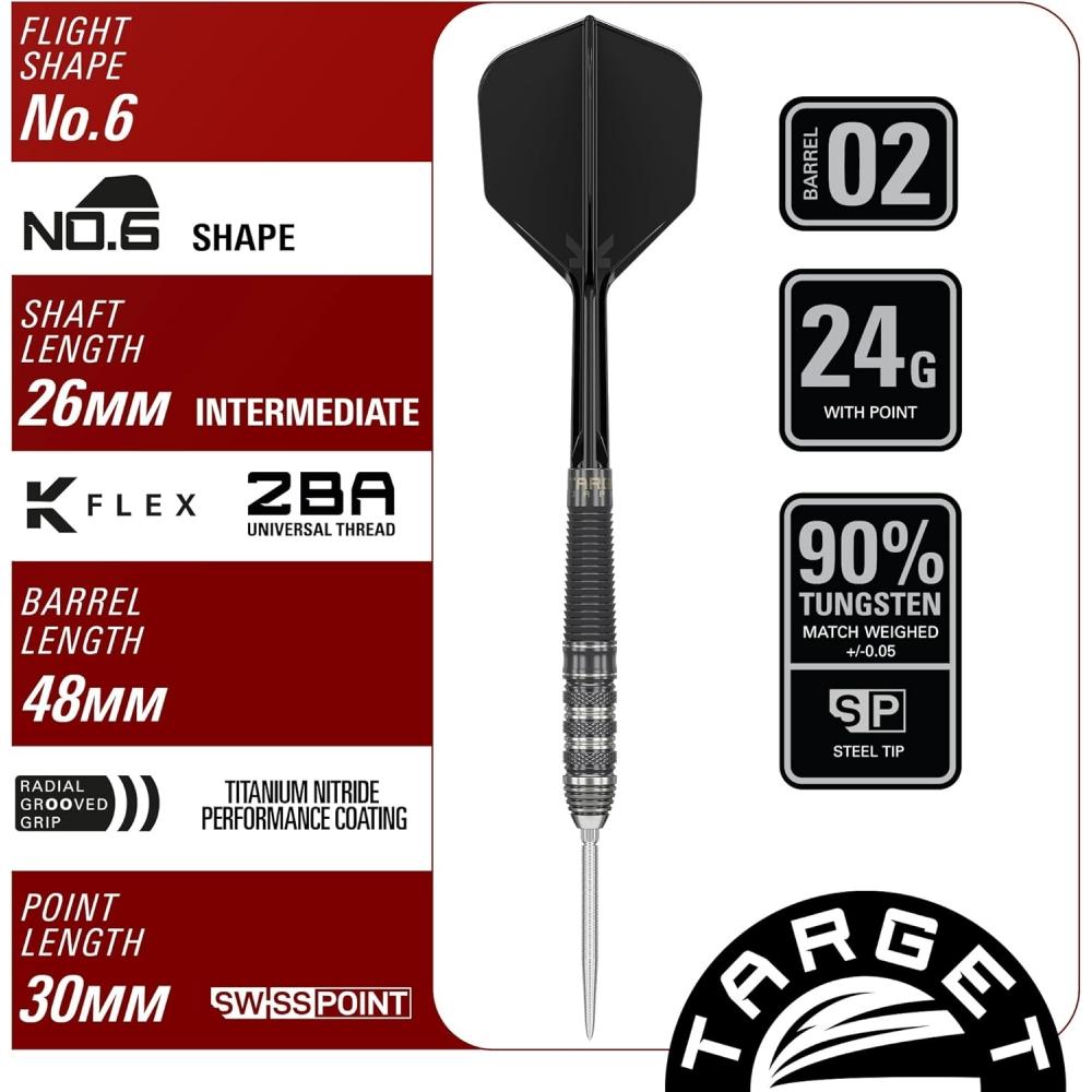 Мишень Дротики Черный Марк Армагеддон G2 90 24г Стальной Swiss Point