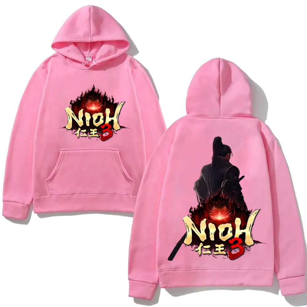 2026 GAME Nioh 3 Hoodie Action Role Playing Game Print Sweatshirt with Pocket Fleece Clothes Anime Retro Pullovers