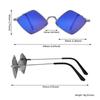 Fashion Small Quadrilateral Frame Metal Diamond Shape Sun Glasses Women's Sunglasses Men's Shades