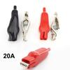 20A Sheathed Crocodile Alligator Clips Battery Clips Red Black Electrical DIY Test Leads for Jumper Wire Cable Roach