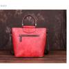 New Leather Handbag Large Capacity First Layer Cowhide Single Shoulder Straddle Bag Retro Tote Bag