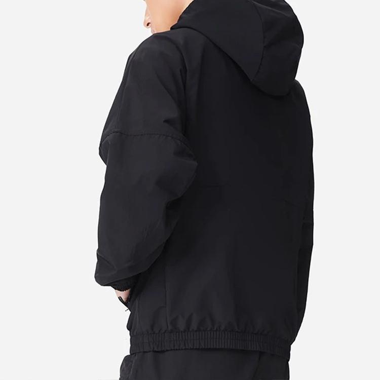 Li-Ning Свободная спортивная баскетбольная куртка с капюшоном серии Badfive с буквенным принтом, осенние мужские куртки черного цвета AFDS075-3