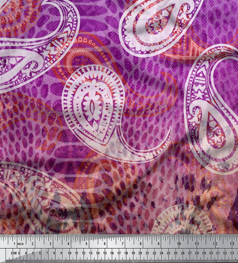 Soimoi Японская креп-сатиновая ткань с узором пейсли, принты на тканевой панели по метрам 42 дюйма