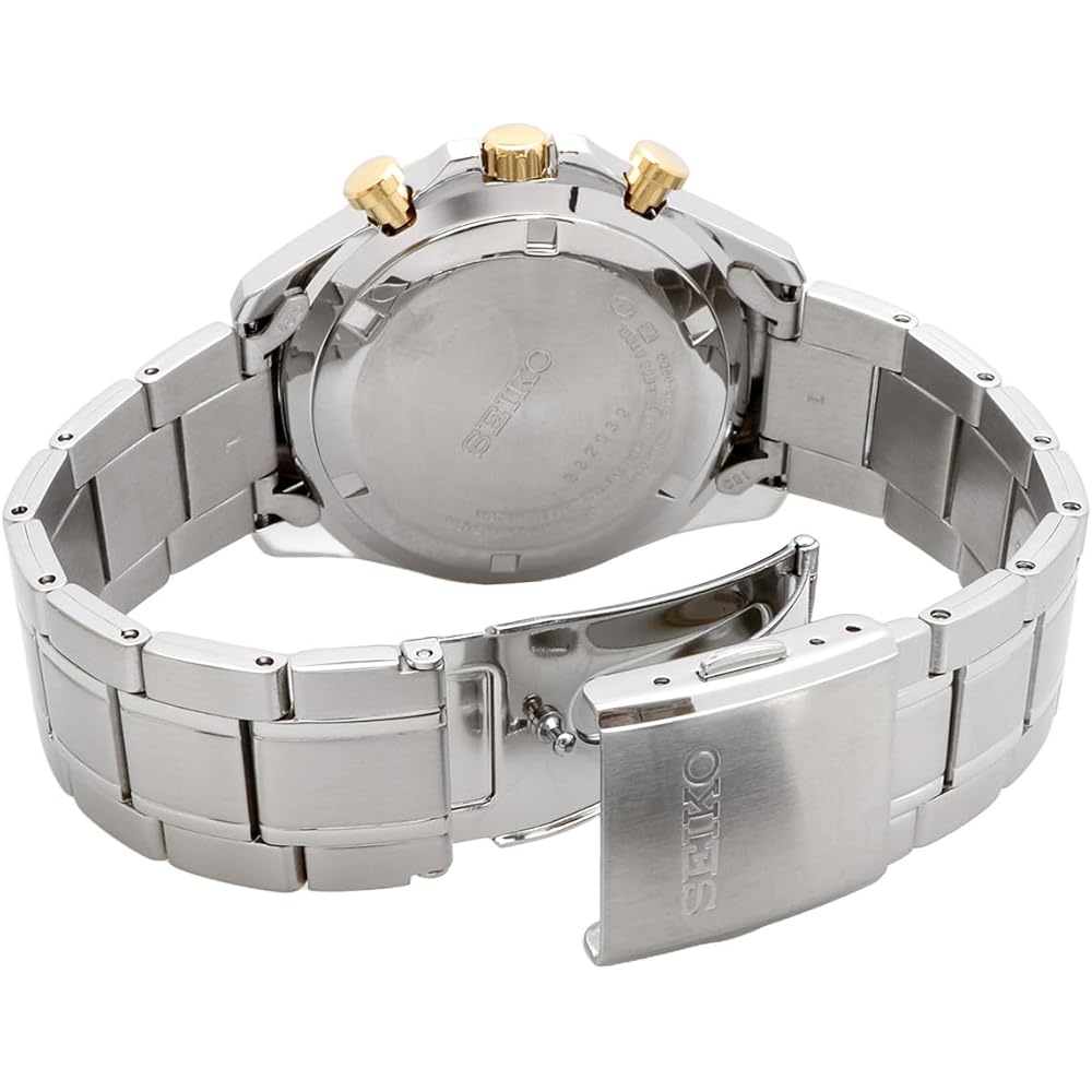 Мужские кварцевые часы Seiko SBTR015 с хронографом 1/5 секунды, Черно-золотые [Официальный японский продукт]