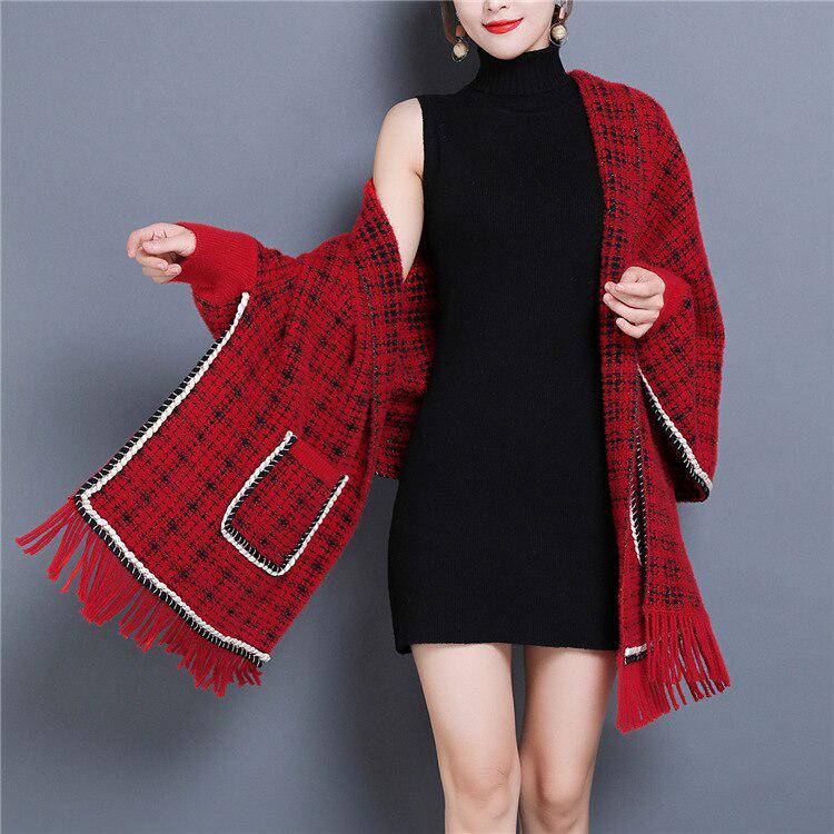 Кардиганы женские элегантные в зимнем стиле винтажный джемпер женский вязаный кардиган