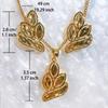CMM 2PCS Retro Palace Jewelry Set Golden Leaf Shape Brushed Craft Clavicle Chain Pendant Necklace Earrings Women's Party Jewellery Accessories
