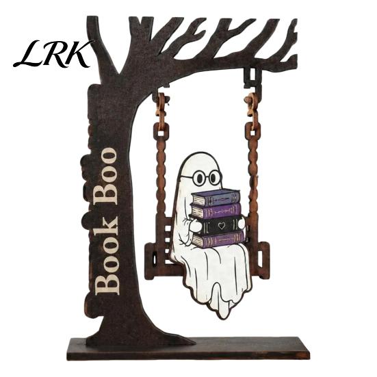 Декоративные поделки для класса, Хэллоуин, Настольное качающееся украшение, Жуткий домашний книжный призрак на статуэтке, Стильные настольные украшения для гостиной, кухни
