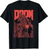 Doom Красная Набросочная Обложка Ретро Видеоигра 100% Хлопок Футболка Мужские Футболки Топ
