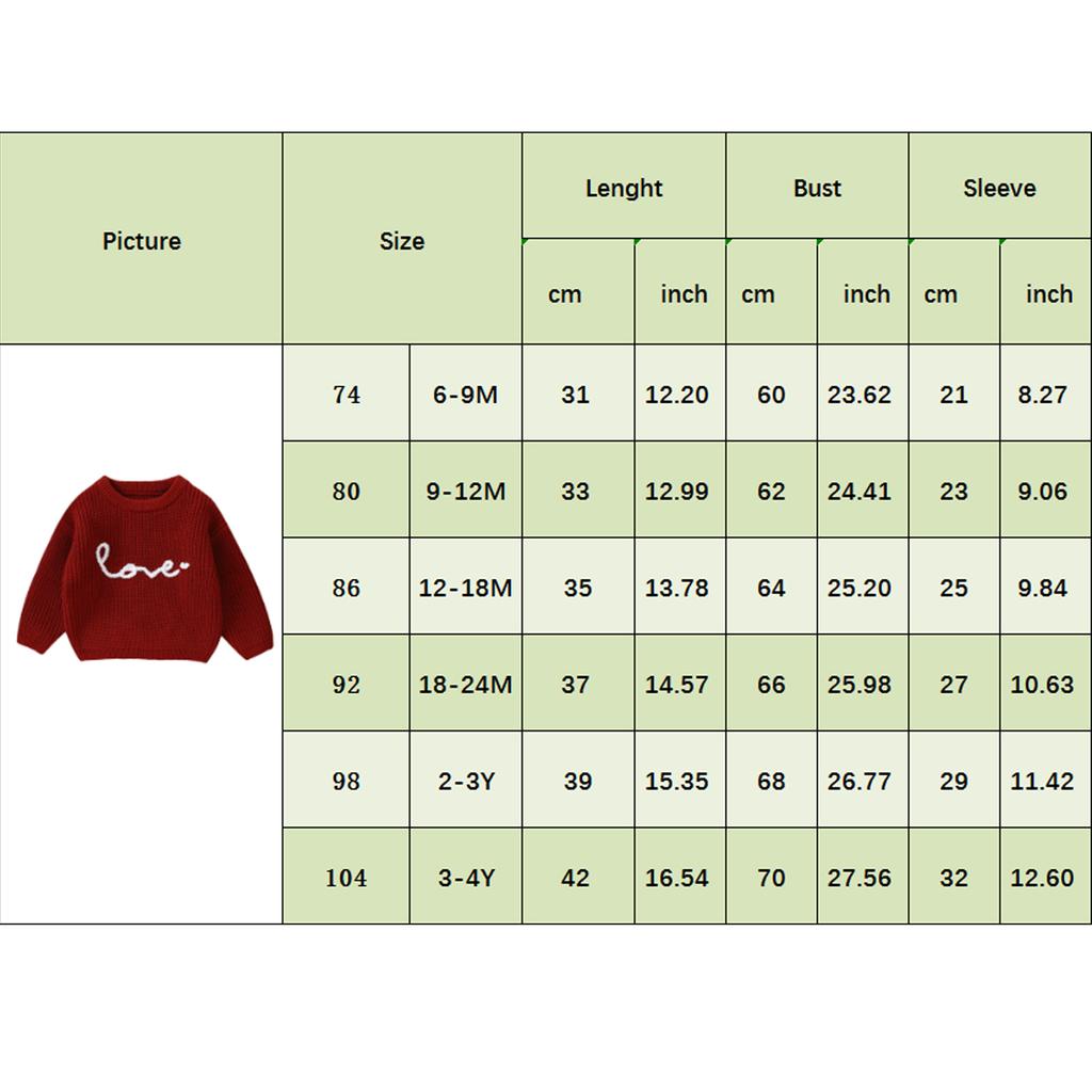 Вязаный свитер для маленьких девочек, повседневный, с вышитыми буквами, теплый, с длинными рукавами, трикотаж для малышей