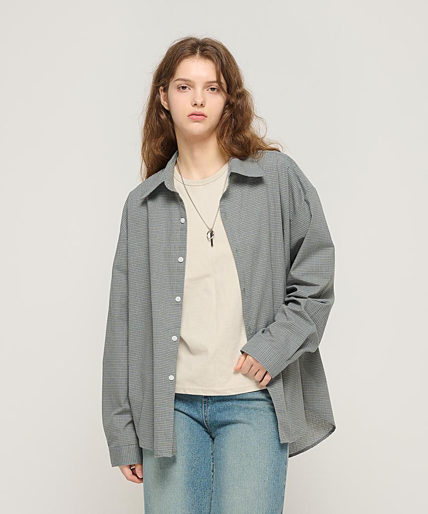 CARGOBROS FOR WOMAN Wrinkle-Free Simple Check Shirt (Khaki Gray)