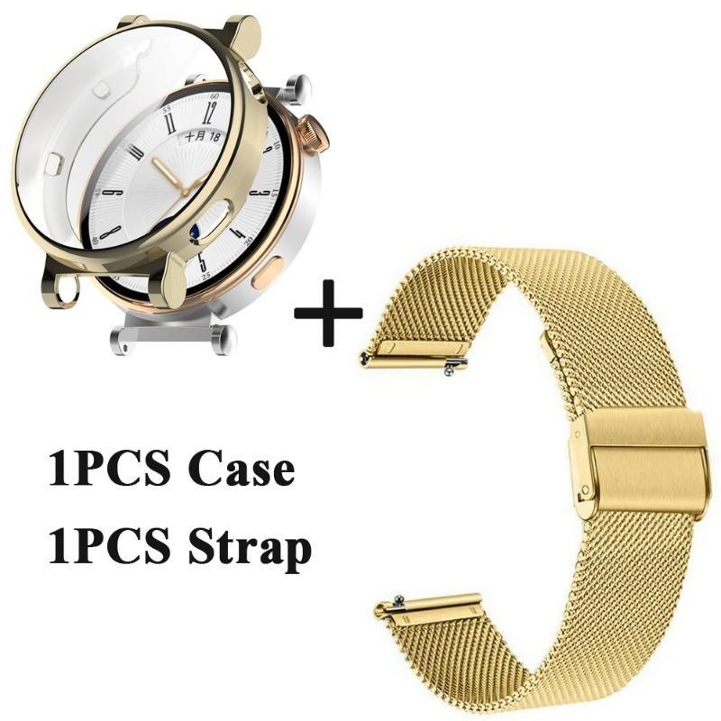 Чехол TPU + миланский ремешок для Huawei Watch GT 5 41 мм 46 мм металлический браслет ремешок из нержавеющей стали для Huawei GT5 Pro 46 мм 42 мм Shell Correa ремешок для часов