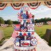 Patriotic Solid Wood Independence Day Layered Pallet Decoration Anniversary Decoration