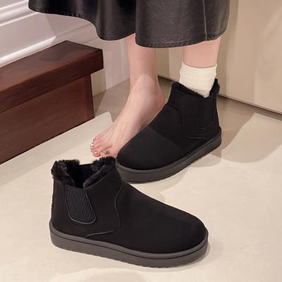Водонепроницаемые женские зимние ботинки, утепленные хлопковые ботинки, женские зимние новые студенческие бархатные короткие ботинки на плоской подошве, нескользящие теплые хлопковые ботинки