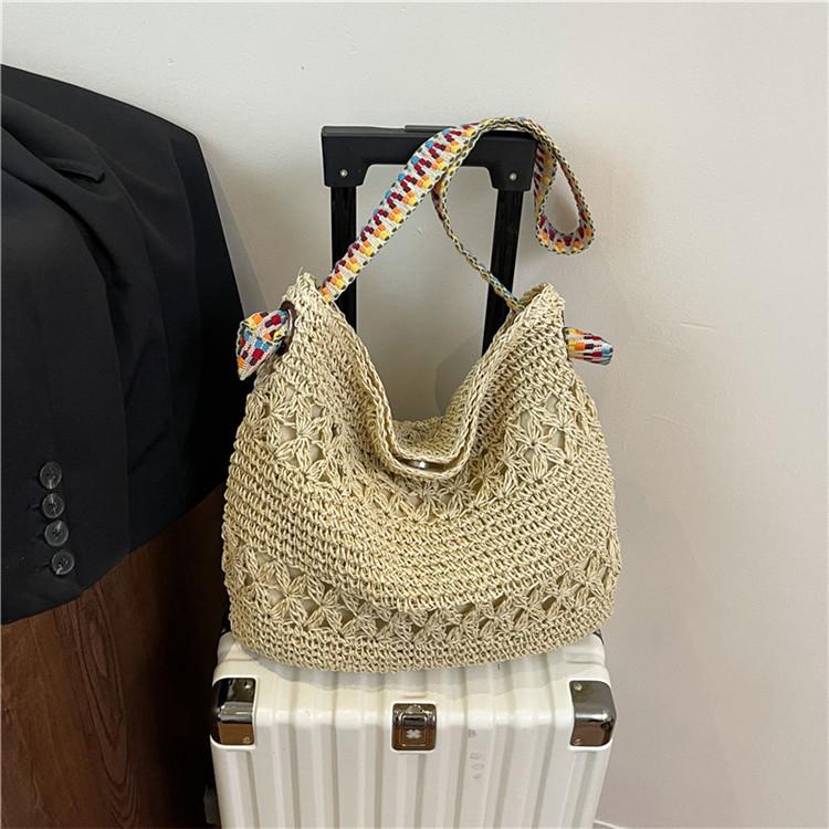 Соломенная сумка женская большой вместимости новая соломенная сумка плетеная сумка-тоут приморская портативная на плечо подмышку