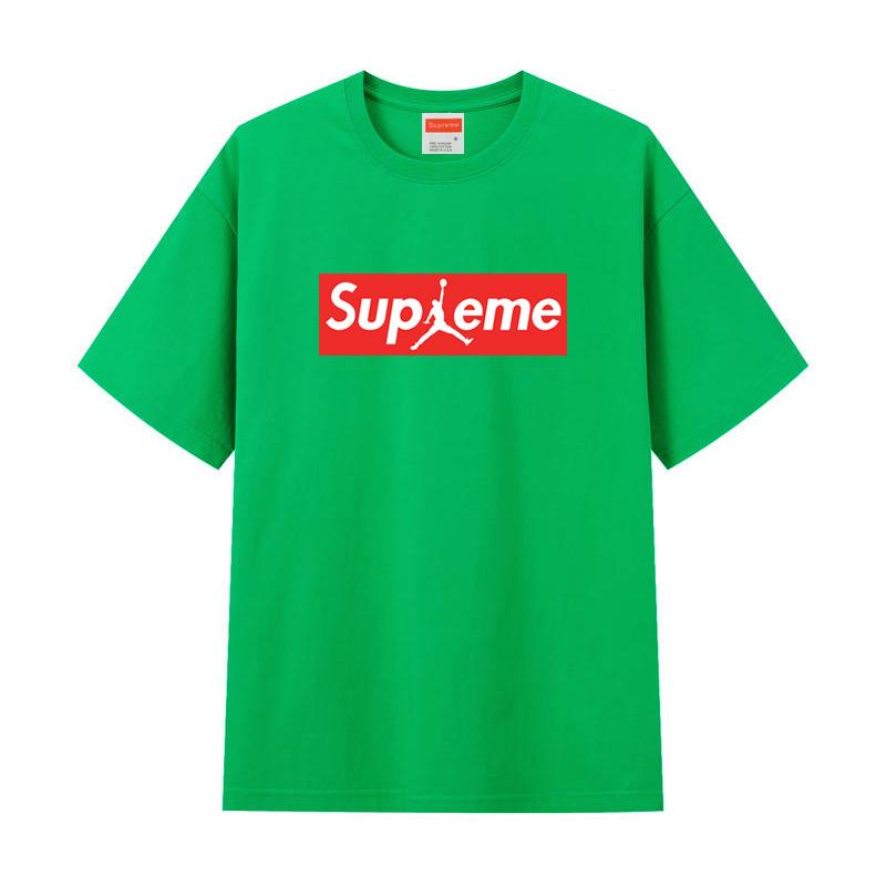 Футболка ZL06 Supreme 2025 из чистого хлопка с круглым вырезом и принтом, высококачественная парная футболка