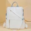 Women's Color Block Backpack Large Capacity Travel Bag Soft Leather Shoulder Bag Dual-Use Women's Bag