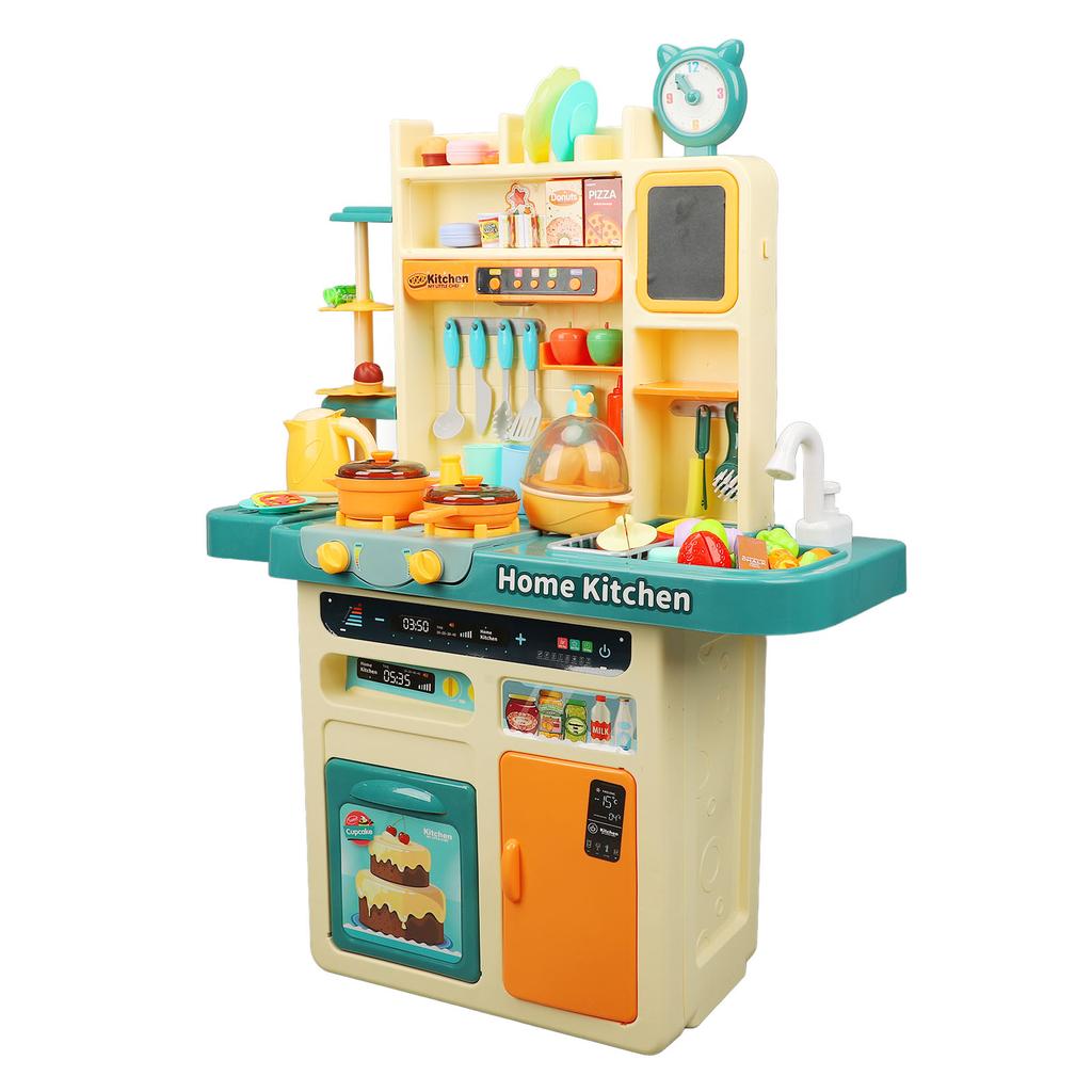 Кухонный игровой набор для мальчиков и девочек с реалистичными огнями и звуками, пароваркой, распылителем, плитой, духовкой, кастрюлями