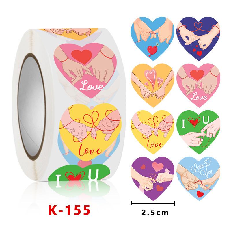 500pcs Valentine's Day Sticker I LOVE YOU Heart Shape With Heart Paper Thank You Sticker Snowflake Label Gift Box Decoratio