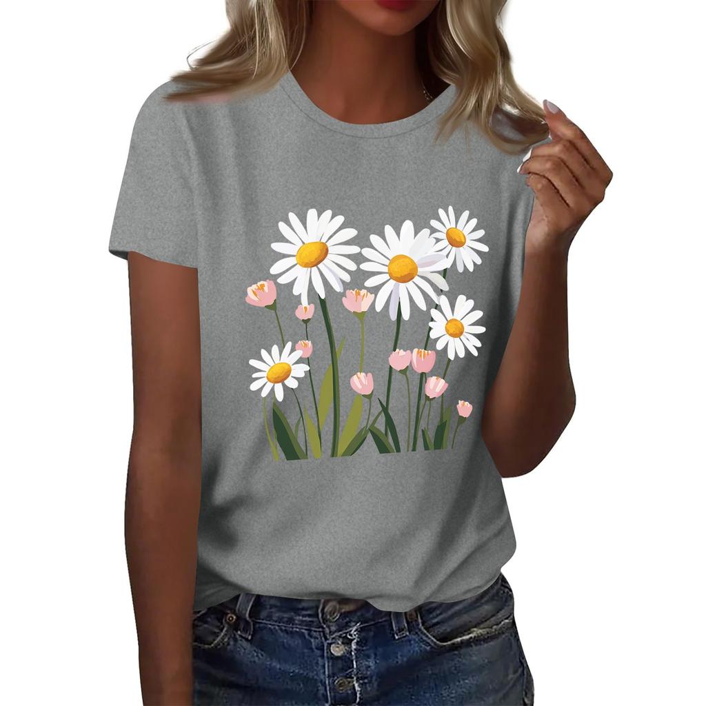 Женская мода повседневная футболка с круглым вырезом и короткими рукавами, топ, футболка, топ