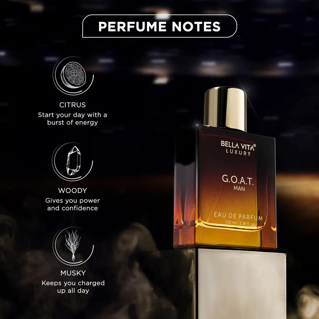 Bella Vita Luxury G.O.A.T Eau De Parfum Духи для мужчин с бергамотом, лавандой и пачули | Стойкий древесный и восточный аромат EDP, 100 мл