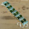 Wedding Gift For Her 925 Silver Natural Green Jade Chain Adjustable Bracelet