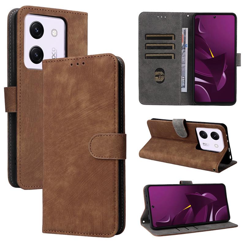 Кожаные чехлы-книжки, совместимые с Xiaomi Poco M7 Pro / Redmi Turbo 4, Redmi Note Note 14, Poco X7 Pro, противоударный защитный чехол для всего корпуса