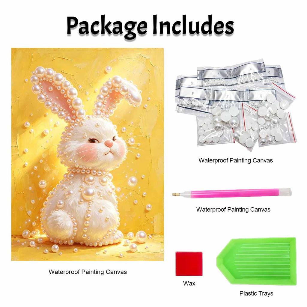 Pearl painting kit DIY cute bunny yellow aesthetic home decoration painting
